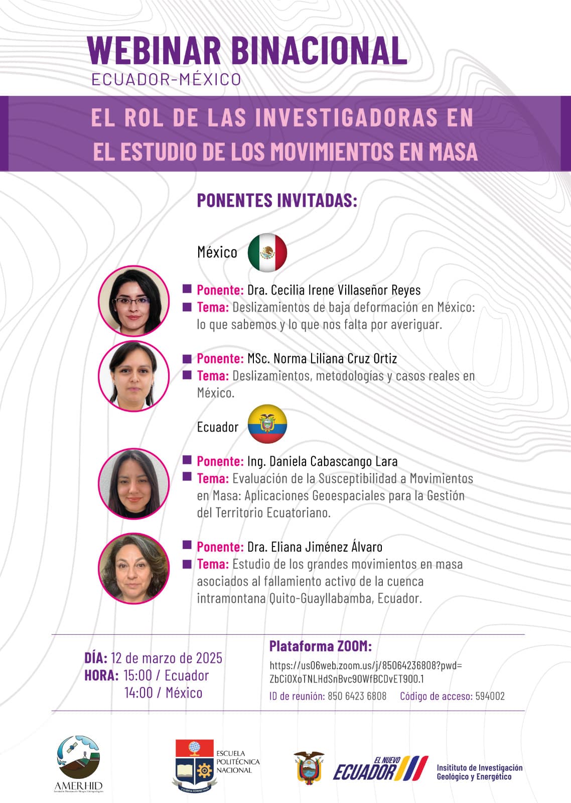 Webinar Binacional Ecuador-México: El Rol de las Investigadoras en el Estudio de los Movimientos en Masa